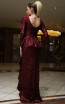 TK DA016 Wine Back Evening Dress