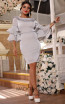 TK DA026 Silver Front Evening Dress