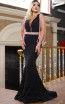TK DA027 Black Pink Front Evening Dress