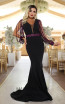 TK DA027 Black Purple Front Evening Dress