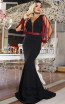 TK DA027 Black Red Front Evening Dress