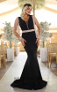 TK DA027 Black Silver Front Evening Dress
