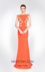 X & M Couture 49014 Orange Gold Front Evening Dress