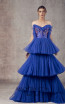 Ziad Germanos ZG9 Royal Blue Front Evening Dress